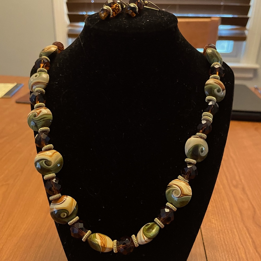 Handcrafted necklace/earrings set